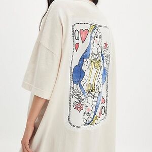 Free People Cream Queen of Hearts Tee